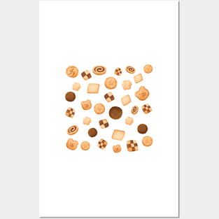 Cute Vanilla and Chocolate cookies Posters and Art